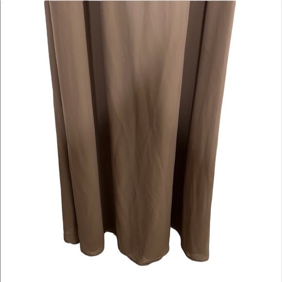Show Me Your MuMu Caitlin Ruffle Maxi Dune Chiffon Dress Sz M SNAGS - Picture 2 of 10